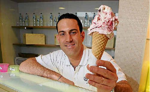 Claudio Pinto serves up another award-winning product at Gelato Mio in Coolum. Claudio Pinto serves up another award-winning product at Gelato Mio in Coolum.